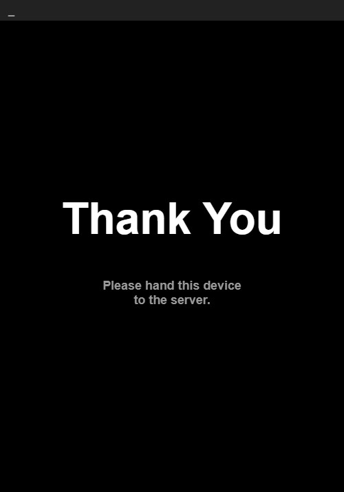 Thank You Screen